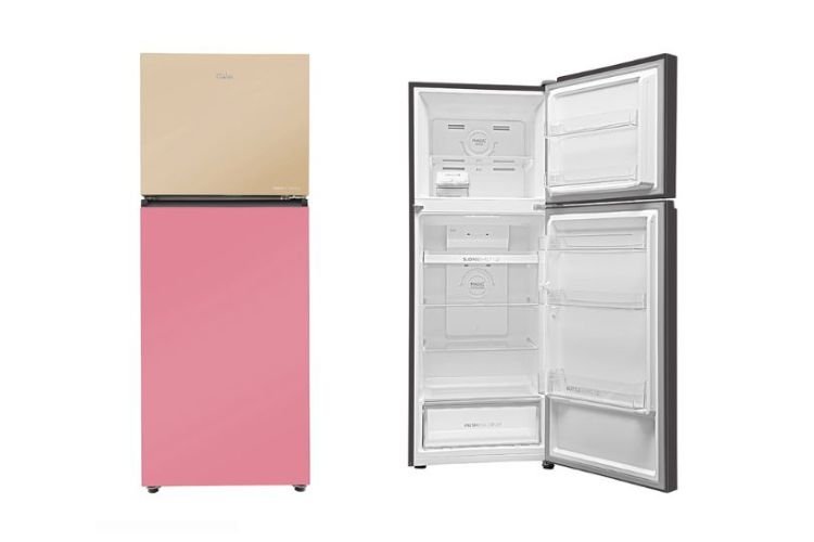 Haier Vouge Series 328L No Frost Double Door Inverter Refrigerator Cream Pink
