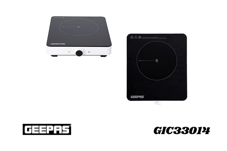 Geepas 2000W Infrared Cooker - Overheat Protection, Ceramic Heating Element & Double Heat Ring | 10 Temperature Levels, 2 Digit LED Display | 99 Minute Timer