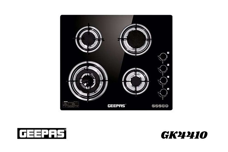 Geepas GK4410 4 Burners Gas Cooker with 2-in-1 Built-in Gas Hob
