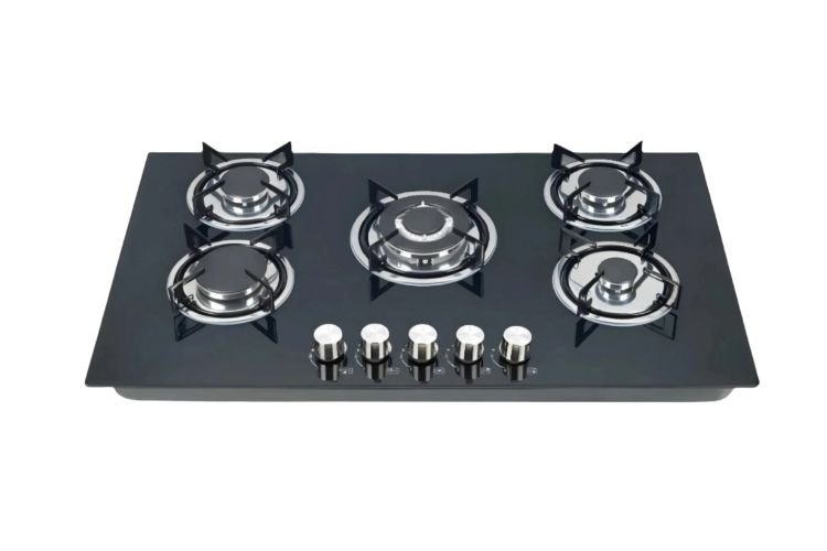 Gelinjie Tempered Glass Top Cooking 5 Burner Gas Stove