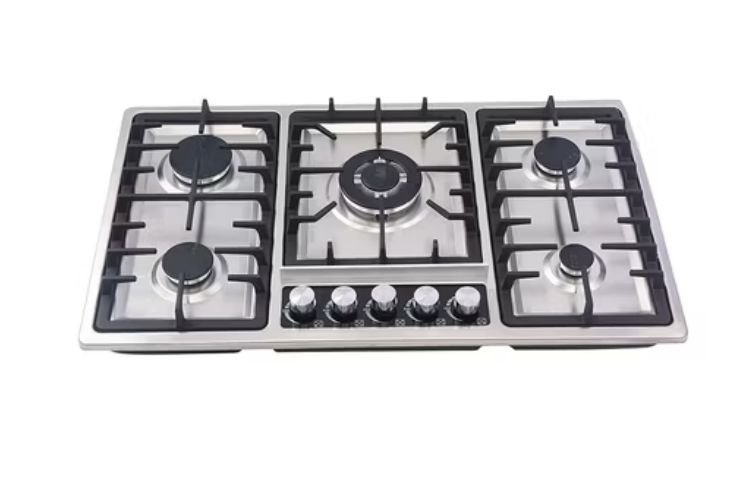 Gelinjie Cooktop 5 Burner Stainless Steel Gas Stove