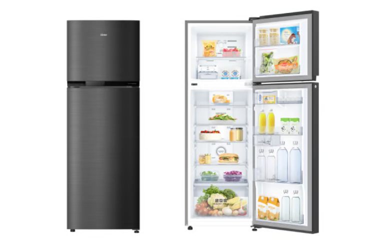 Abans 306L Double Door Inverter Refrigerator - Grey Hairline