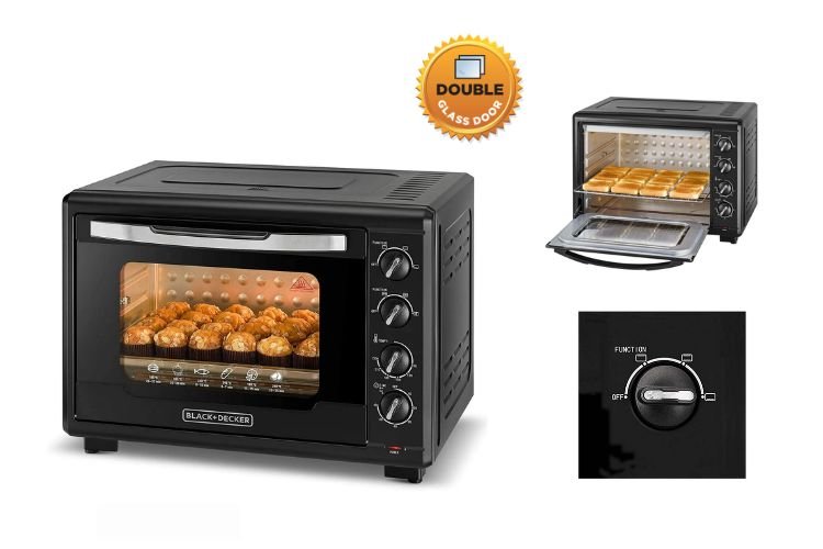 Black + Decker 55L Double Glass Toaster Oven