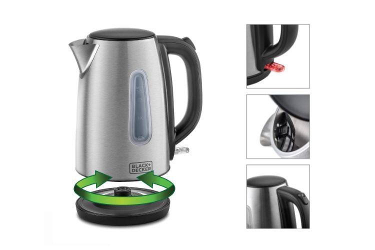 Black + Decker 1.7L Stainless Steel Kettle