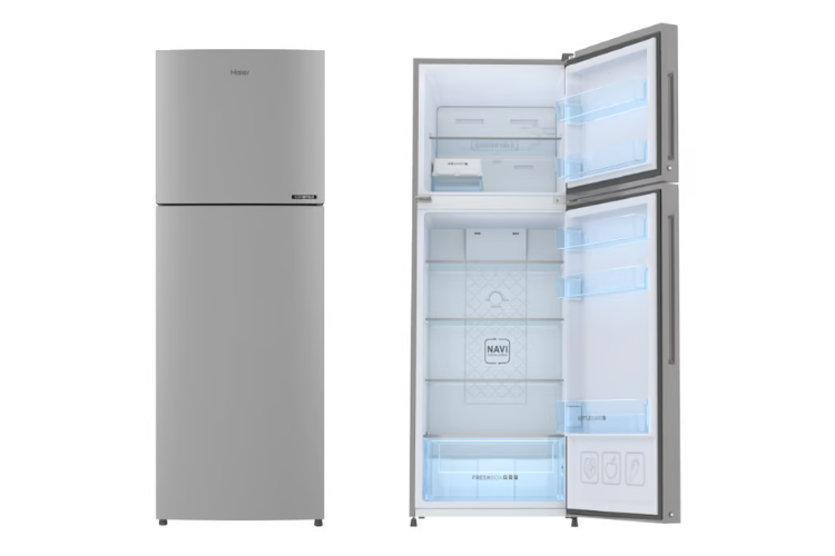 Haier 240L No Frost Double Door Inverter Refrigerator - Metallic Silver