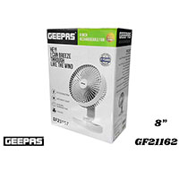 Geepas 8 Inch Rechargeable Fan With LED Light