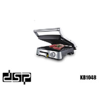DSP KB1048 Stainless Steel Adjustable Heat Built-in LED Light Indicator 90/180° Open Non-Stick Grill- 1800W