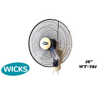 "Wicks" 16 Inch Wall Fan (with remote)