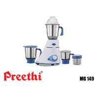 "Preethi" Blue Leaf Silver 600W Mixer Grinder MG-150