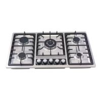 Gelinjie Cooktop 5 Burner Stainless Steel Gas Stove