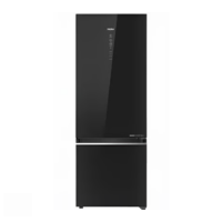 Haier 355L Double Door Inverter Bottom Freezer Refrigerator - Black Glass