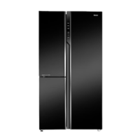 Haier 598L Side By Side Triple Door Inverter Refrigerator - Black Glass